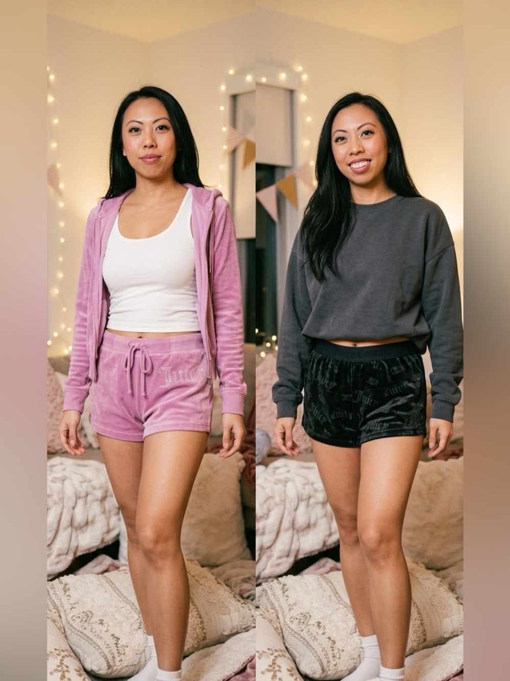 ✨ JUICY COUTURE VELOUR LOUNGE SHORTS SET | SIZE L (BUY 1 FOR $15 OR 2 FOR $20!)